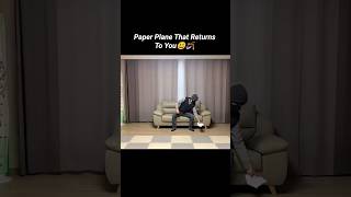 Amazing returning paper airplane🤗🪃 , paper boomerang , paper plane that comes back #shorts #craft