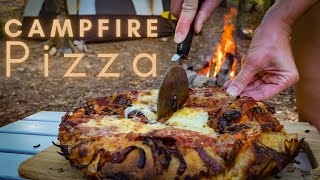 CAMPFIRE Pizza From Scratch | Dutch Oven COOKING