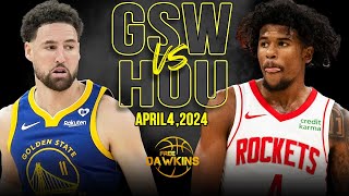 Golden State Warriors vs Houston Rockets Full Game Highlights | April 4, 2024 | FreeDawkins screenshot 4