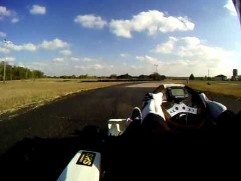 Michael Johnson piloting Arrow 125cc shifter kart ...