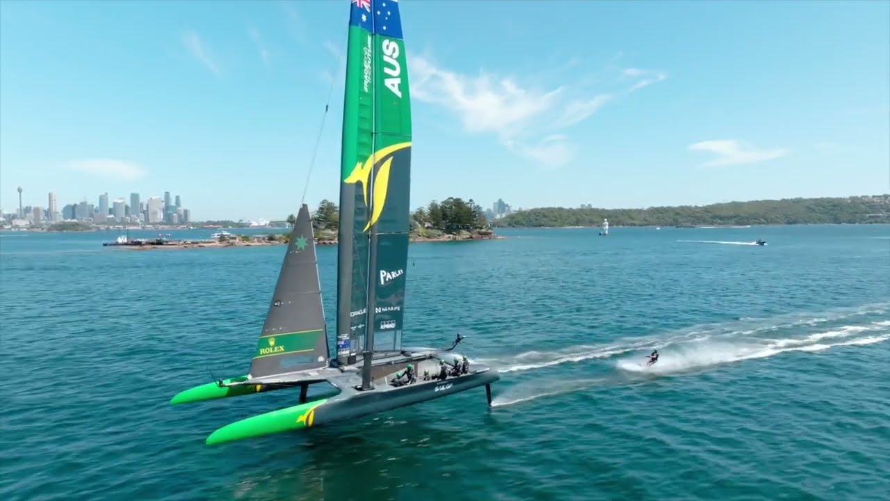 Mark Beretta Waterskiing with Australia Sail GP Team.