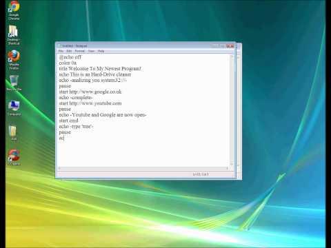 How to make a .bat file/.exe using notepad