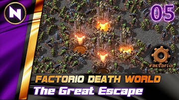 Factorio DeathWorld #5 FIRST TRAIN OPERATIONAL | Lets Play