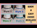 4 STYLES LADDER YARN CROCHET, BRAIDED, OR NON CROCHET CHOKER NECKLACE TUTORIAL, DIY CHOKER NECKLACE