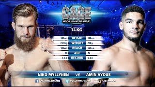 CAGE 44 Niko Myllynen vs Amin Ayoub Full Fight MMA