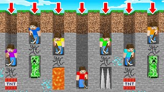 We DUG STRAIGHT DOWN 100 Times in Minecraft and This Happened…