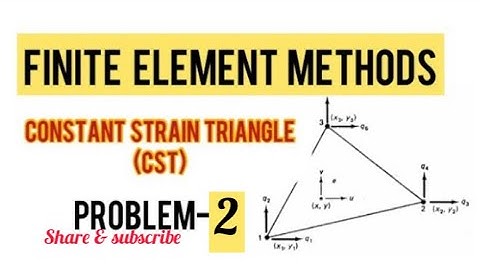 FEM- CONSTANT STRAIN TRIANGLE(CST) FINITE ELEMENT METHODS PROBLEM FIND  SHAPE FUNCTIONS &COORDINATES