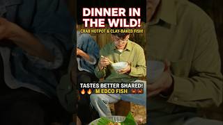 Catch &amp; Cook: Clay-Baked Fish &amp; Spicy Crab 🌿🔥#CatchAndCook #OutdoorCooking #WildernessSurvival #yt