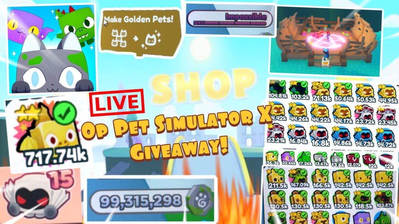 🔴LIVE PET SIMULATOR X GIVEAWAYS YouTube