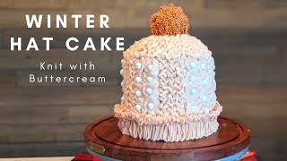 Winter Hat Cake - Knit Patterned Buttercream