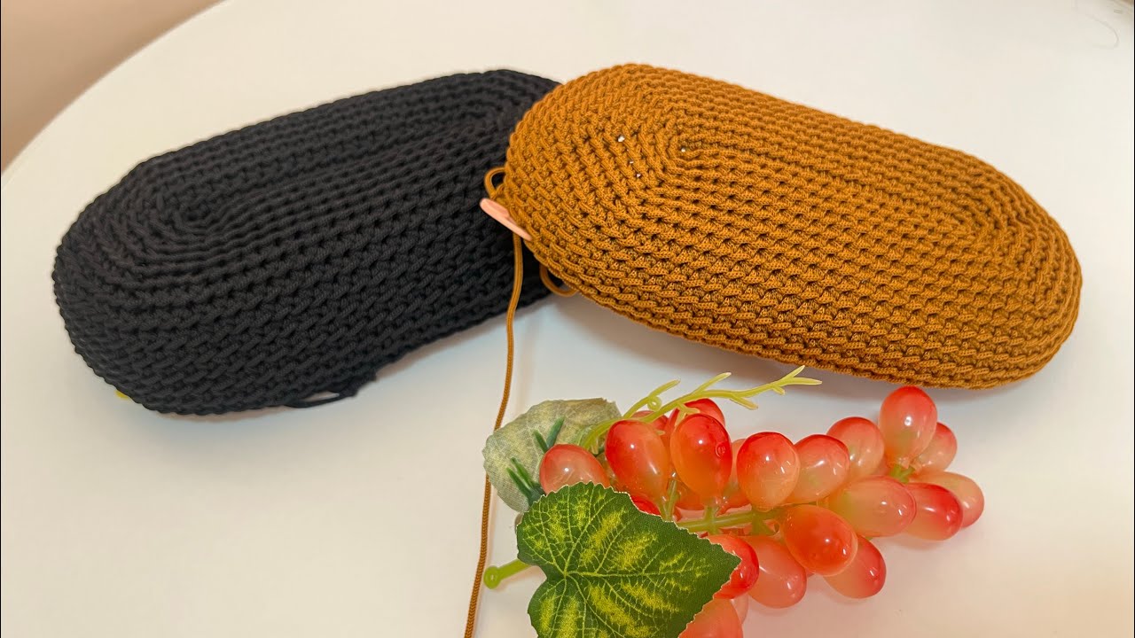 EP.155วิธีถักฐานกระเป๋าวงรีลายxเกี่ยวโซ่หลัง