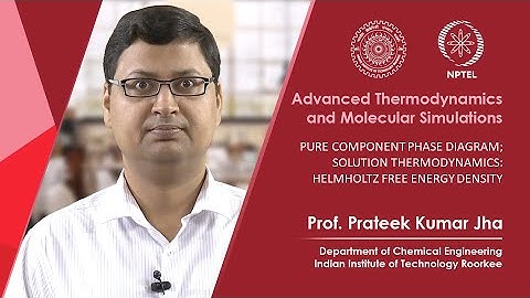 Lecture 22: Pure component phase diagram; Solution thermodynamics: Helmholtz free energy density