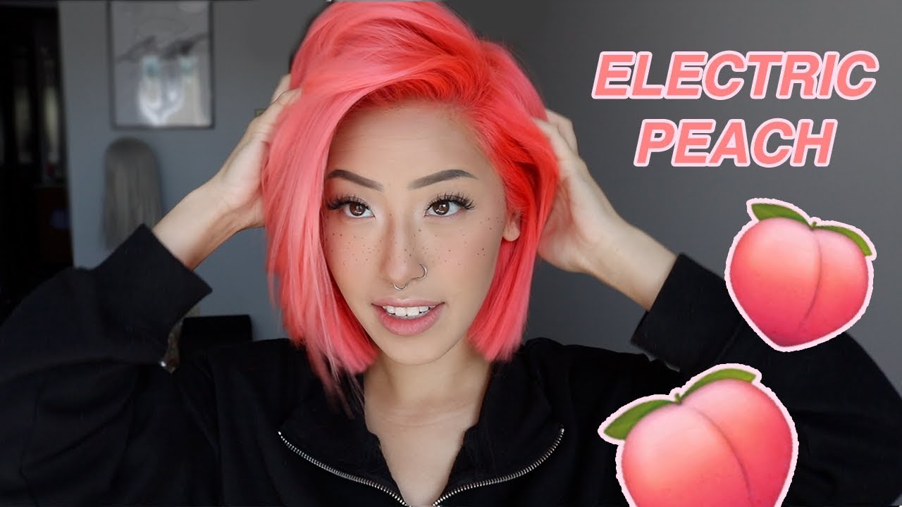 I Dye My Hair Electric Peach Youtube Coral Hair Wild Hair Color Dye My Hair