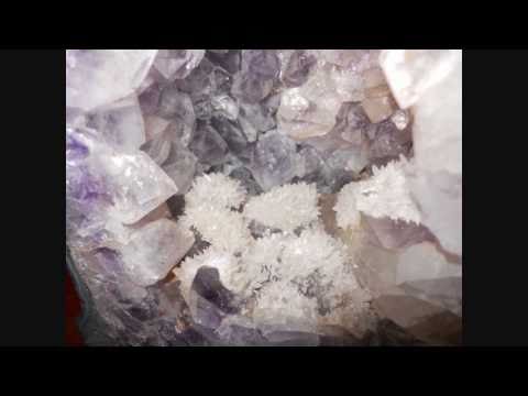 Unusual Amethyst Geode With Small White Crystals And Very Large White Crystals