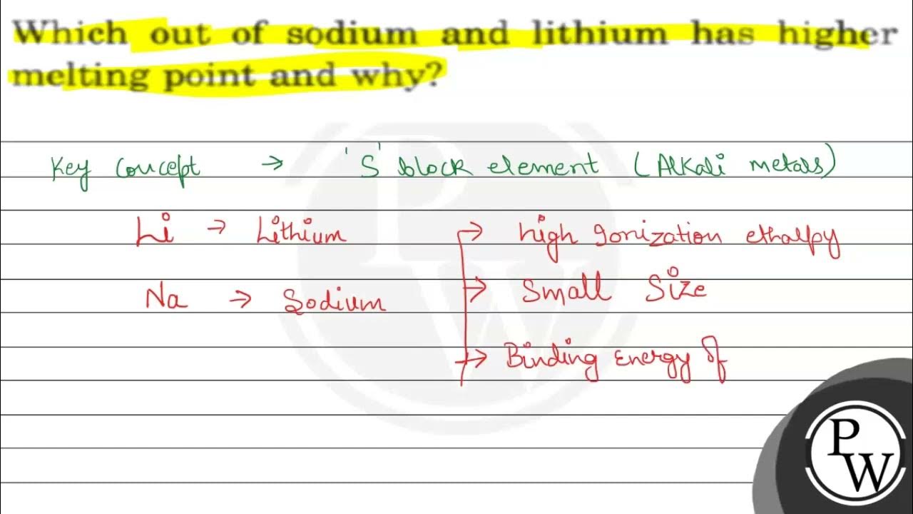 Which out of sodium and lithium has higher melting point and why? YouTube