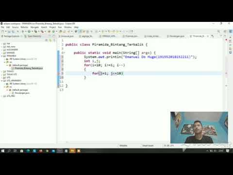 tutorial#piramida segitiga bintang terbalik#menggunakan#java eclipse#