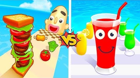 Sandwich Run 3D Vs Juice Run 3D All Levels Game MobileWalkthrough iOS, Android Gameplay Update