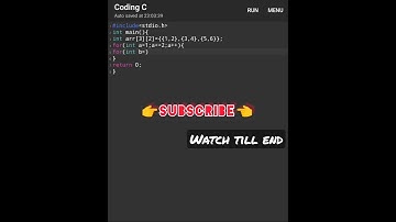 2D Array in C (Arrays program-Data structure)  #c  #array #shorts 😶😎