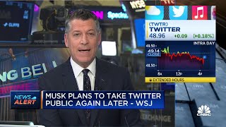 Musk plans to take Twitter public again later: WSJ