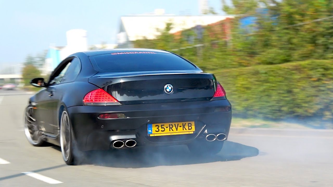 Loud Bmw M6 E63 V10 Coupe Powerslide Accelerations More Sounds Youtube