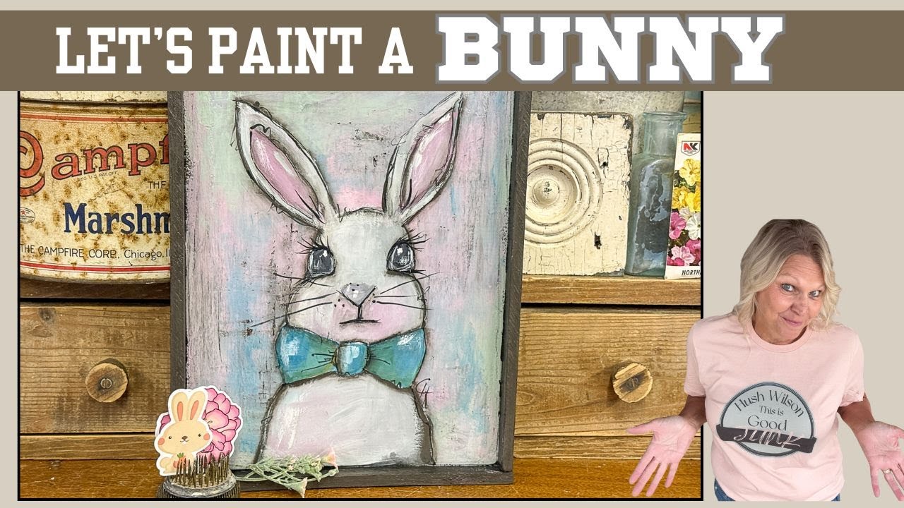 How to Paint a Cute Bunny for Spring | Easy Painting Tutorial - YouTube