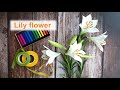 Lily flower from crepe paper / Free template / Cách làm hoa Loa Kèn / Góc nhỏ Handmade