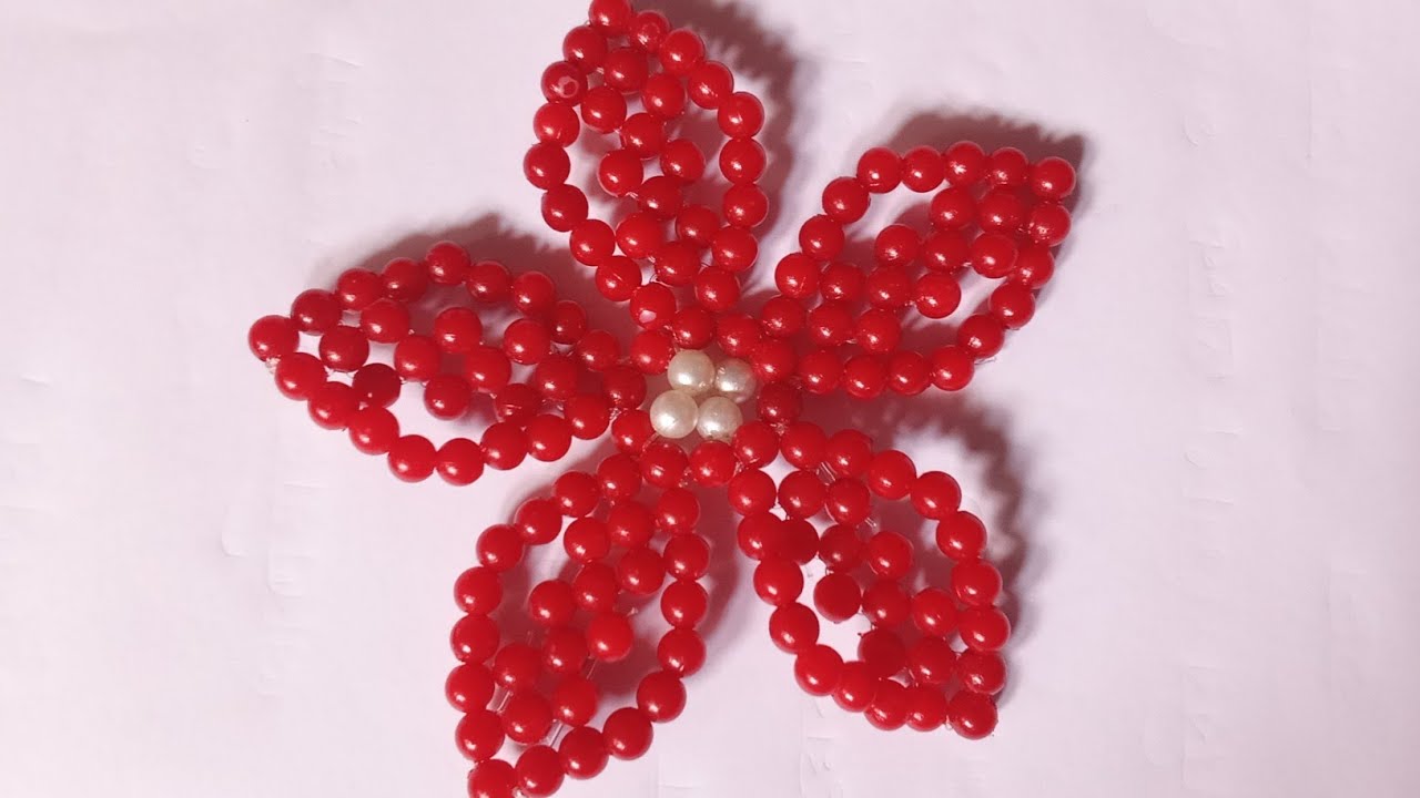 Beaded flower/পুতির ফুল/DIY flower/পুতির শৌখিন জিনিস/how to make beaded flower/পুতিদিয়ে ফুল বনানো//