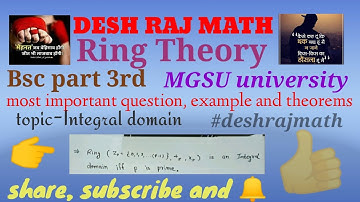 Integral domen // p is prime // Ring theory // theorem // desh raj math