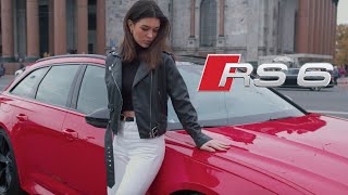 Пылкое сердце и огненный цвет: обзор Audi RS 6 Avant из самого центра Санкт-Петербурга.