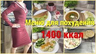 Меню на 1400 калорий. Меню для ПОХУДЕНИЯ и ПРАВИЛЬНОГО ПИТАНИЯ. ДНЕВНИК ПИТАНИЯ на день на 1400 ккал