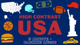 Explore the USA  | High Contrast for Baby Development | 5 minute, backing music