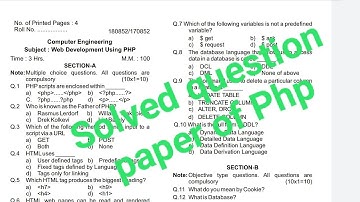 PHP solved question paper of DCSE 5th sem Hsbte board by MrPhd Uttam