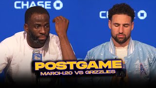 Warriors\/Grizzlies Postgame, Klay,CP, Draymond, Coach Kerr Reactions | March 20, 2024