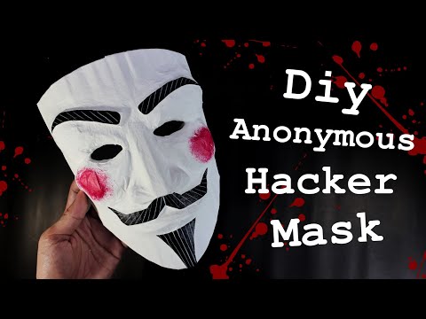 Diy สอนทำหน้ากาก แฮ็กเกอร์ จากวัสดุเหลือใช้ | How to make Hacker , Anonymous mask from paper