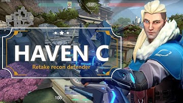 [Eng] Retake Recon C site  sova lineup on Haven [valorant/ヴァロラント]