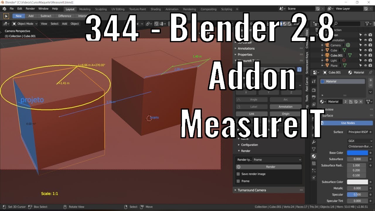 344 - Addon MeasureIt para Blender - YouTube