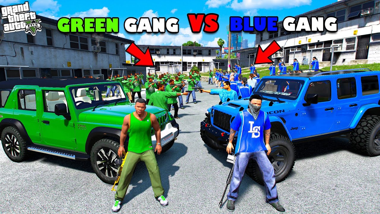 Franklin Builds the GREEN GANG to ATTACK on the BLUE GANG in GTA 5! 🔥💥 Gang War | Shinchan & Chop