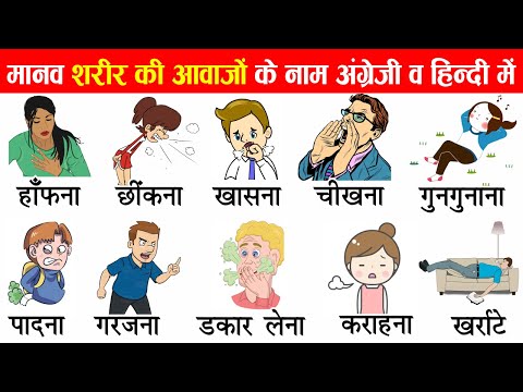 Body Sounds Words in English | Common English Words with Hindi meaning | English Vocabulary