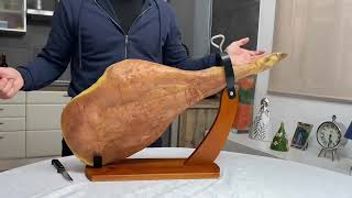 Испанский хамон. Распаковка. Установка. Разделка. Первая нарезка. Jamón Serrano Gran Reserva. Нога.