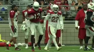 Jaron Brown's spectacular one-handed catch - 2015 NFL Training Camp highlight