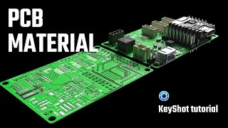 Multicolor PCB material with solder. KeyShot tutorial.
