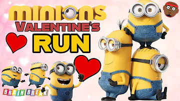 Minions Valentine's Run | Valentine's Day Brain Break | Kids Movement Activity | PhonicsMan Fitness