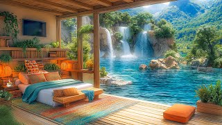 Spring Morning Peaceful Lakeside Bedroom Space ☕ With Positive Jazz Music  Sound Birdsong Relaxing