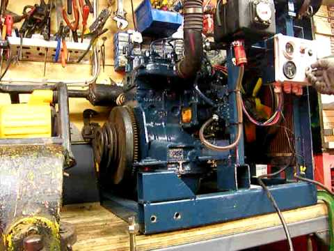 kubota diesel engine d950 starting up. tractor generator etc - YouTube