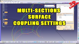 CATIA V5 - GSD - Multi-sections surfaces coupling between profiles #catiav5 #cadmodelling #design