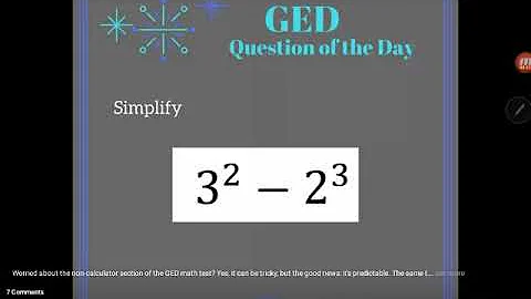 GED Math: Simplify with Order of Operations (0.5, Bgn, # 33 and 1.0, Exp, # 2a)