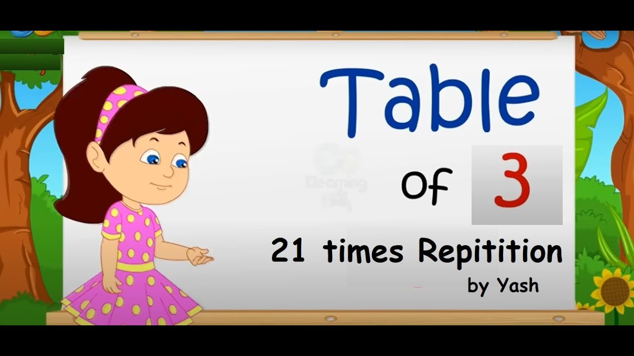 Learn Multiplication - Table of 3 , Repeating 21 times - YouTube