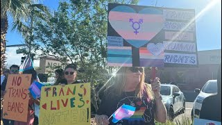 Rally demanding Nevada regent resign following comment about trans studentathletes