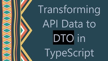 Transforming API Data to DTO in TypeScript