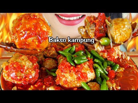 BAKSO KAMPUNG SPECIAL TETELAN SUPER PEDAS | EATING SOUNDS